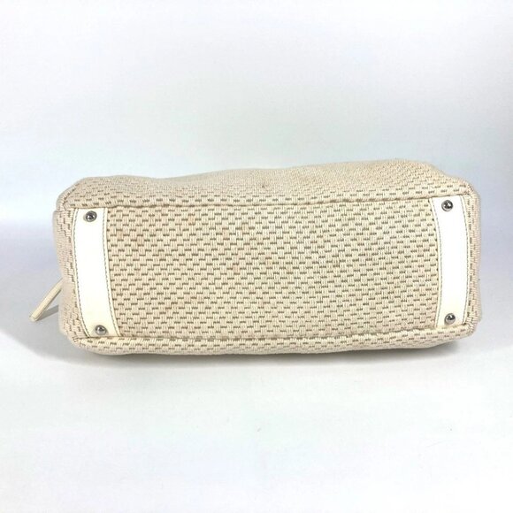 CHANEL CC CC Mark logo Tote Bag Shoulder Bag Hand Bag Leather/Canvas Beige/White - Picture 7 of 16